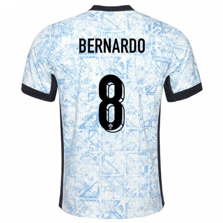 Kandiny Kinder Portugal Paulo Bernardo #8 Cremeblau Auswärtstrikot Trikot 24-26 T-Shirt Österreich