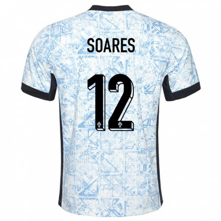 Kandiny Kinderen Portugal Samuel Soares #12 Crème Blauw Uitshirt Uittenue 24-26 T-Shirt België