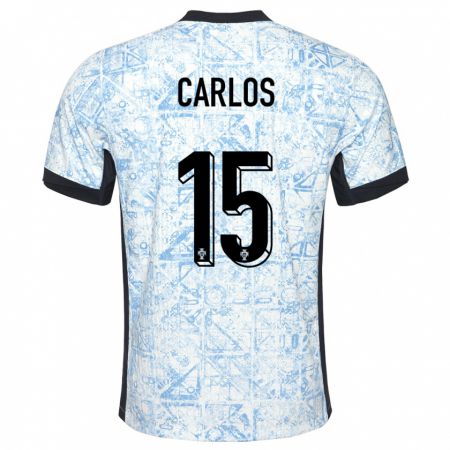 Kandiny Kinder Portugal Ze Carlos #15 Cremeblau Auswärtstrikot Trikot 24-26 T-Shirt Österreich