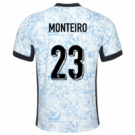 Kandiny Kinder Portugal David Monteiro #23 Cremeblau Auswärtstrikot Trikot 24-26 T-Shirt Österreich