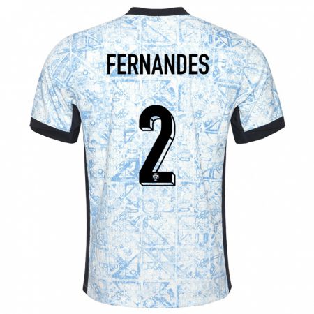 KandinyキッズポルトガルMartim Fernandes#2クリームブルーアウェイシャツ24-26ジャージーユニフォーム