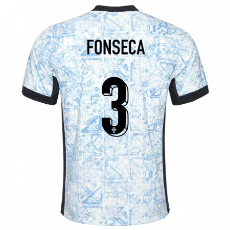 Kandiny Kinder Portugal Joao Fonseca #3 Cremeblau Auswärtstrikot Trikot 24-26 T-Shirt Österreich