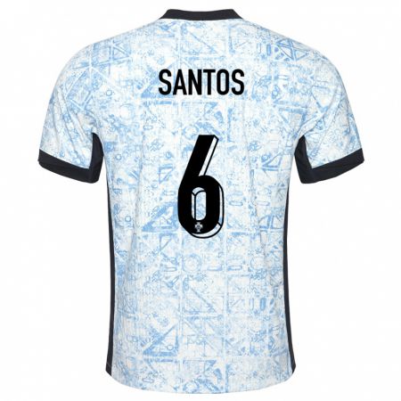 KandinyキッズポルトガルVasco Santos#6クリームブルーアウェイシャツ24-26ジャージーユニフォーム