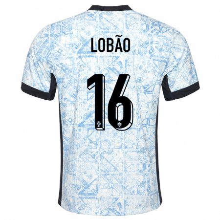 Kandiny Kinder Portugal Diogo Lobao #16 Cremeblau Auswärtstrikot Trikot 24-26 T-Shirt Österreich