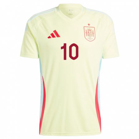 Kandiny Bambino Maglia Spagna Athenea Del Castillo #10 Giallo Kit Gara Away 24-26 Maglietta