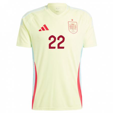 Kandiny Bambino Maglia Spagna Anna Torroda #22 Giallo Kit Gara Away 24-26 Maglietta