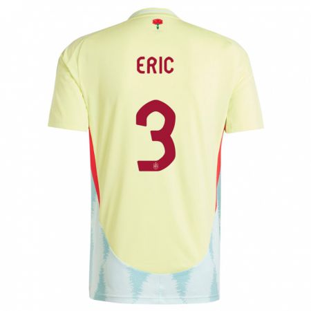 Kandiny Bambino Maglia Spagna Eric Garcia #3 Giallo Kit Gara Away 24-26 Maglietta