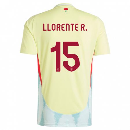 Kandiny Niño Camiseta España Diego Llorente #15 Amarillo 2ª Equipación 24-26 La Camisa