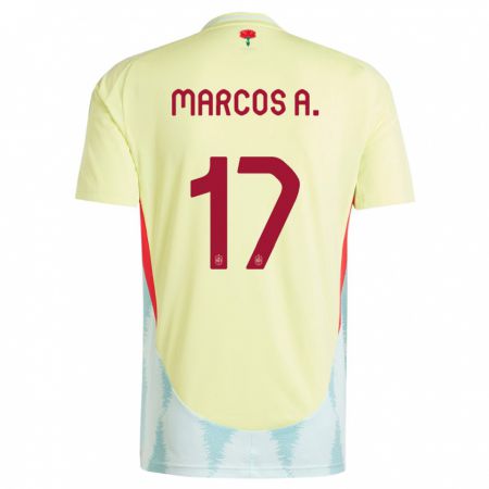 Kandiny Kinderen Spanje Marcos Alonso #17 Geel Uitshirt Uittenue 24-26 T-Shirt België