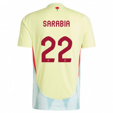 Kandiny Bambino Maglia Spagna Pablo Sarabia #22 Giallo Kit Gara Away 24-26 Maglietta