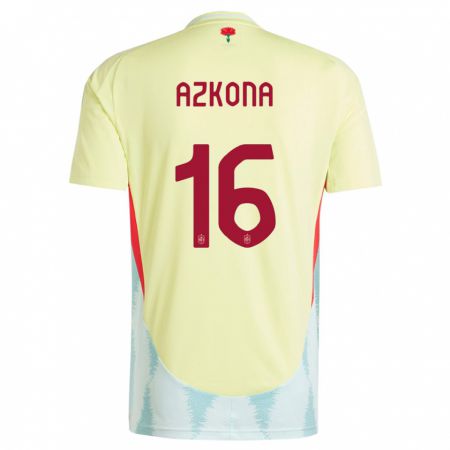 Kandiny Niño Camiseta España Ane Azkona #16 Amarillo 2ª Equipación 24-26 La Camisa