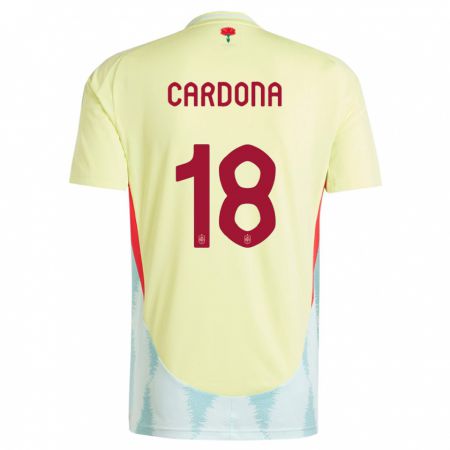 Kandiny Niño Camiseta España Marta Cardona #18 Amarillo 2ª Equipación 24-26 La Camisa