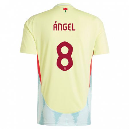 Kandiny Bambino Maglia Spagna Manuel Angel #8 Giallo Kit Gara Away 24-26 Maglietta