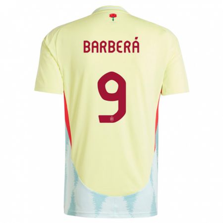 Kandiny Bambino Maglia Spagna Victor Barbera #9 Giallo Kit Gara Away 24-26 Maglietta