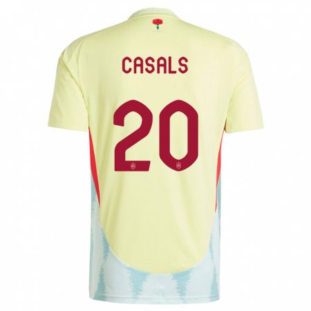 Kandiny Kinderen Spanje Joel Casals #20 Geel Uitshirt Uittenue 24-26 T-Shirt