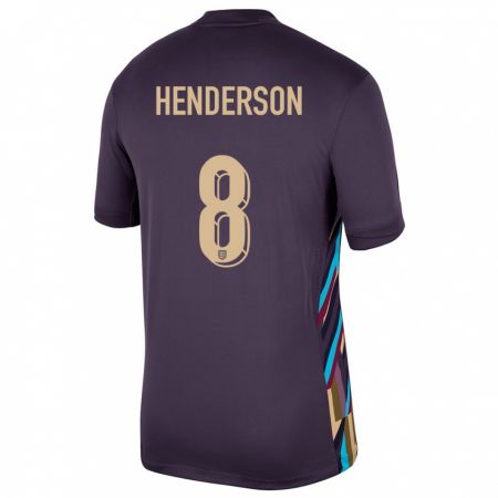 Kandiny Kinderen Engeland Jordan Henderson #8 Donkere Rozijn Uitshirt Uittenue 24-26 T-Shirt België