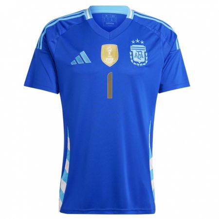 Kandiny Bambino Maglia Argentina Jeremias Ledesma #1 Blu Kit Gara Away 24-26 Maglietta