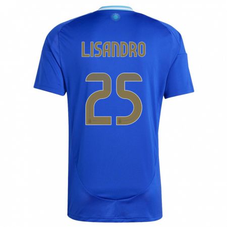 Kandiny Bambino Maglia Argentina Lisandro Martinez #25 Blu Kit Gara Away 24-26 Maglietta