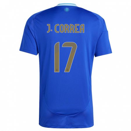 Kandiny Bambino Maglia Argentina Joaquin Correa #17 Blu Kit Gara Away 24-26 Maglietta