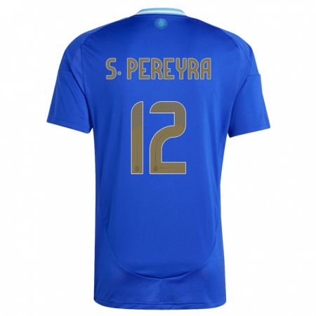 Kandiny Bambino Maglia Argentina Solana Pereyra #12 Blu Kit Gara Away 24-26 Maglietta