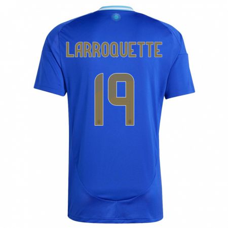 Kandiny Bambino Maglia Argentina Mariana Larroquette #19 Blu Kit Gara Away 24-26 Maglietta