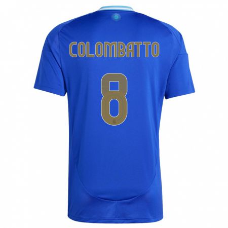 Kandiny Bambino Maglia Argentina Santiago Colombatto #8 Blu Kit Gara Away 24-26 Maglietta