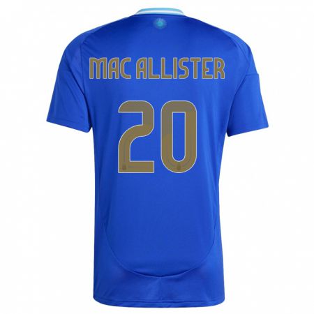 Kandiny Bambino Maglia Argentina Alexis Mac Allister #20 Blu Kit Gara Away 24-26 Maglietta