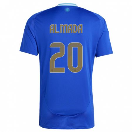 Kandiny Kinderen Argentinië Thiago Almada #20 Blauw Uitshirt Uittenue 24-26 T-Shirt België