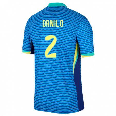 Kandiny Bambino Maglia Brasile Danilo #2 Blu Kit Gara Away 24-26 Maglietta