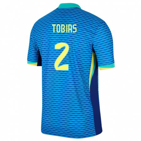 Kandiny Bambino Maglia Brasile Vinicius Tobias #2 Blu Kit Gara Away 24-26 Maglietta