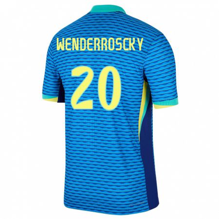 Kandiny Bambino Maglia Brasile Arthur Wenderroscky #20 Blu Kit Gara Away 24-26 Maglietta