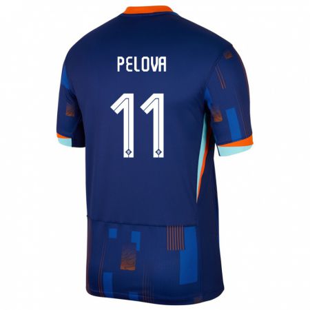 Kandiny Bambino Maglia Paesi Bassi Victoria Pelova #11 Blu Kit Gara Away 24-26 Maglietta