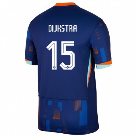 Kandiny Bambino Maglia Paesi Bassi Caitlin Dijkstra #15 Blu Kit Gara Away 24-26 Maglietta