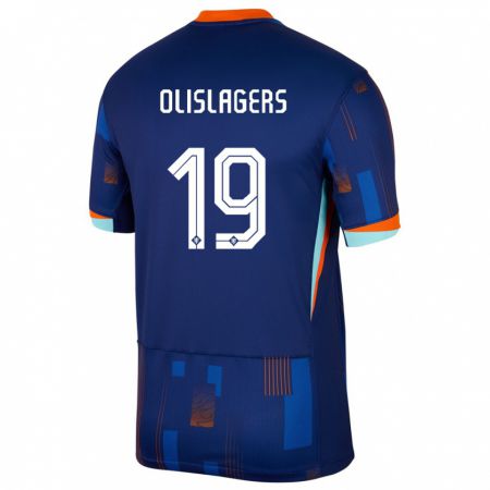 Kandiny Kinder Niederlande Marisa Olislagers #19 Blau Auswärtstrikot Trikot 24-26 T-Shirt Österreich