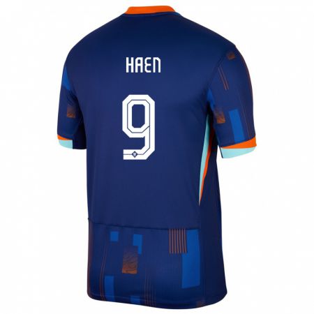 Kandiny Kinder Niederlande Devin Haen #9 Blau Auswärtstrikot Trikot 24-26 T-Shirt Österreich