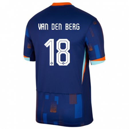 Kandiny Bambino Maglia Paesi Bassi Rav Van Den Berg #18 Blu Kit Gara Away 24-26 Maglietta