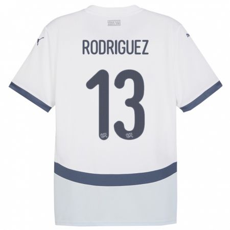 Kandiny Kinderen Zwitserland Ricardo Rodriguez #13 Wit Uitshirt Uittenue 24-26 T-Shirt