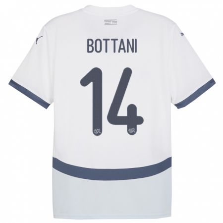 Kandiny Bambino Maglia Svizzera Mattia Bottani #14 Bianco Kit Gara Away 24-26 Maglietta