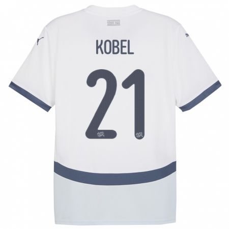 Kandiny Kinderen Zwitserland Gregor Kobel #21 Wit Uitshirt Uittenue 24-26 T-Shirt