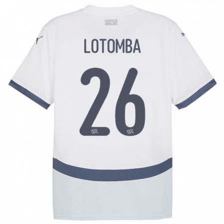 Kandiny Bambino Maglia Svizzera Jordan Lotomba #26 Bianco Kit Gara Away 24-26 Maglietta