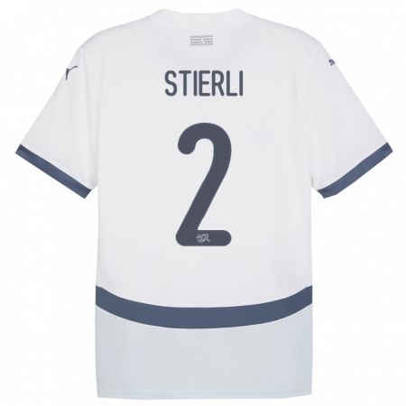 Kandiny Bambino Maglia Svizzera Julia Stierli #2 Bianco Kit Gara Away 24-26 Maglietta