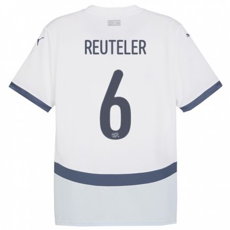 Kandiny Bambino Maglia Svizzera Geraldine Reuteler #6 Bianco Kit Gara Away 24-26 Maglietta