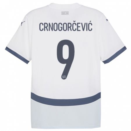 Kandiny Bambino Maglia Svizzera Ana Maria Crnogorcevic #9 Bianco Kit Gara Away 24-26 Maglietta