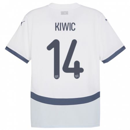 Kandiny Bambino Maglia Svizzera Rahel Kiwic #14 Bianco Kit Gara Away 24-26 Maglietta