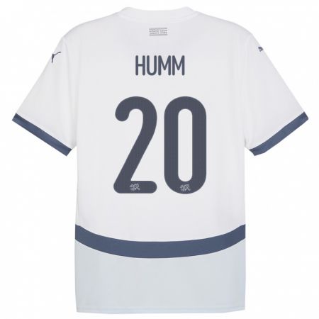 Kandiny Bambino Maglia Svizzera Fabienne Humm #20 Bianco Kit Gara Away 24-26 Maglietta