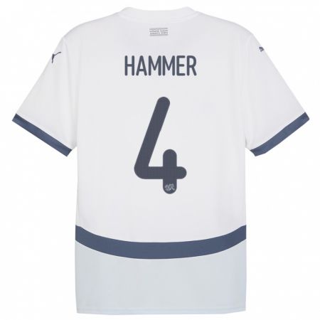 Kandiny Kinder Schweiz Pascal Hammer #4 Weiß Auswärtstrikot Trikot 24-26 T-Shirt Österreich