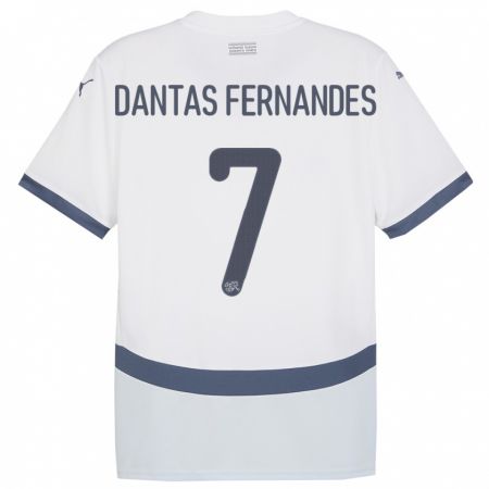 KandinyキッズスイスRonaldo Dantas Fernandes#7白アウェイシャツ24-26ジャージーユニフォーム