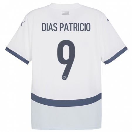 Kandiny Bambino Maglia Svizzera Alexandre Dias Patricio #9 Bianco Kit Gara Away 24-26 Maglietta