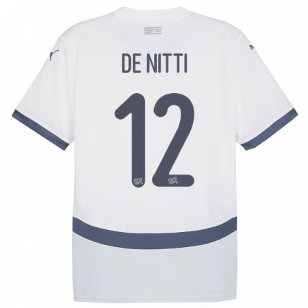 Kandiny Kinderen Zwitserland Gianni De Nitti #12 Wit Uitshirt Uittenue 24-26 T-Shirt