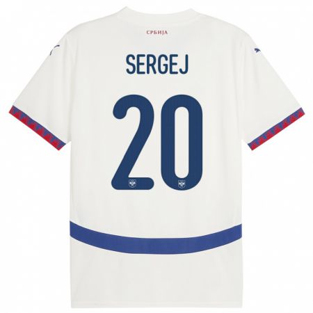 Kandiny Bambino Maglia Serbia Sergej Milinkovic-Savic #20 Bianco Kit Gara Away 24-26 Maglietta